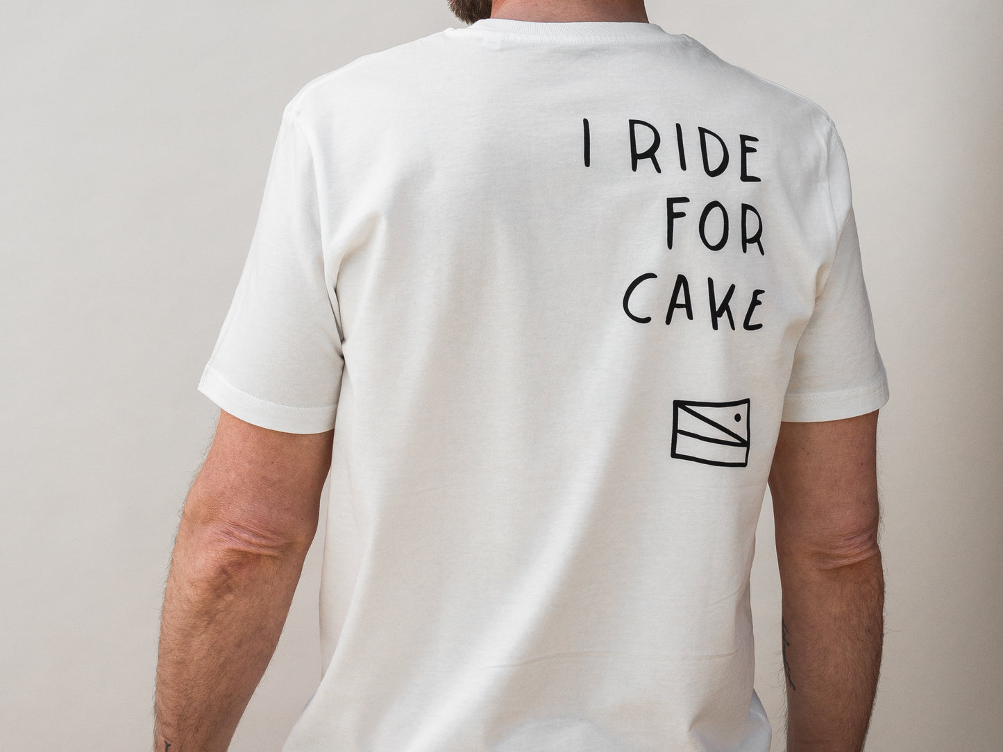 "I ride for cake" Unisex T-Shirt, White Sugar