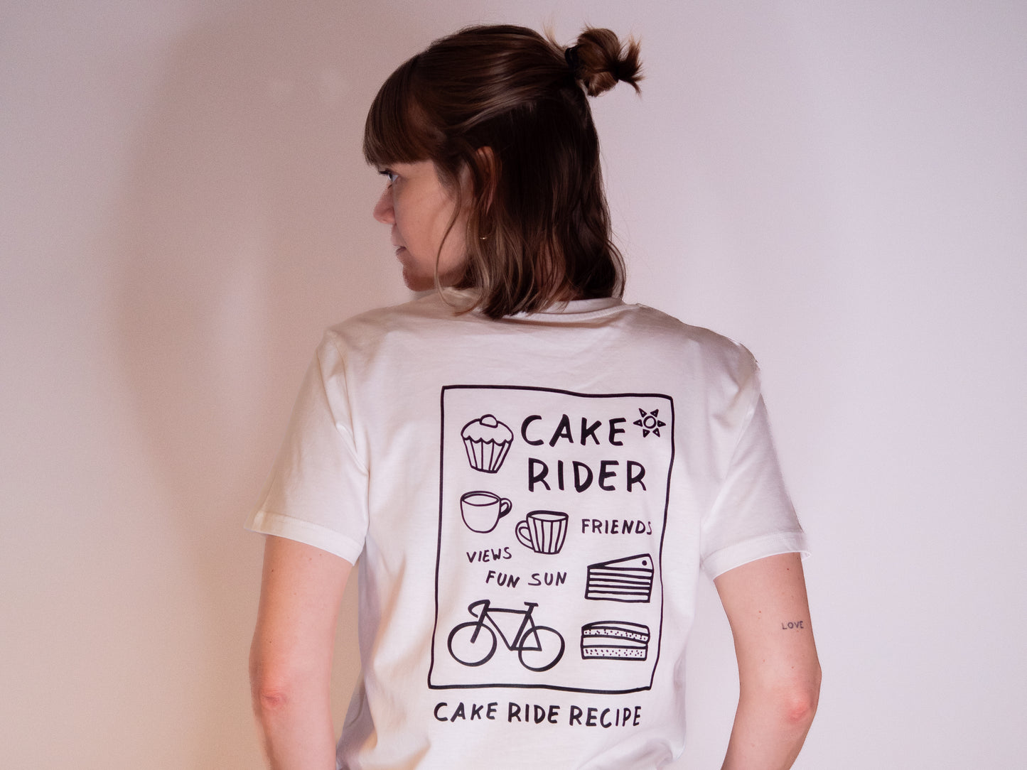 "Cake Ride Recipe" Unisex T-Shirt, White Sugar
